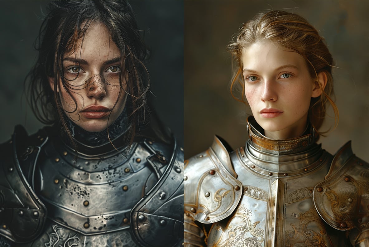 Woman knight in armor
