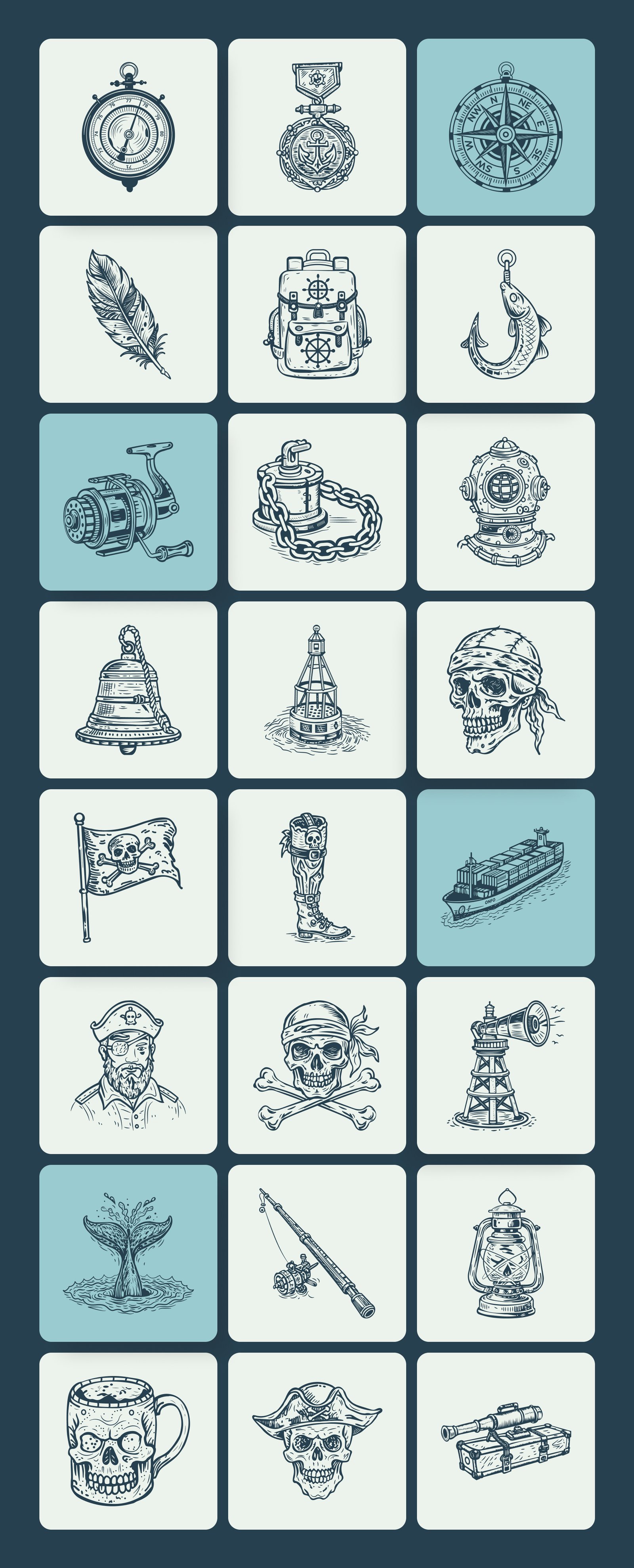 Vintage Sailor Tattoos Illustrations