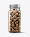 Square Glass Jar with Whole Nutmeg Mockup
