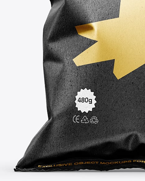 Kraft Paper Snack Bag Mockup