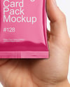 Glossy Trading Card Pack in a Hand Mockup
