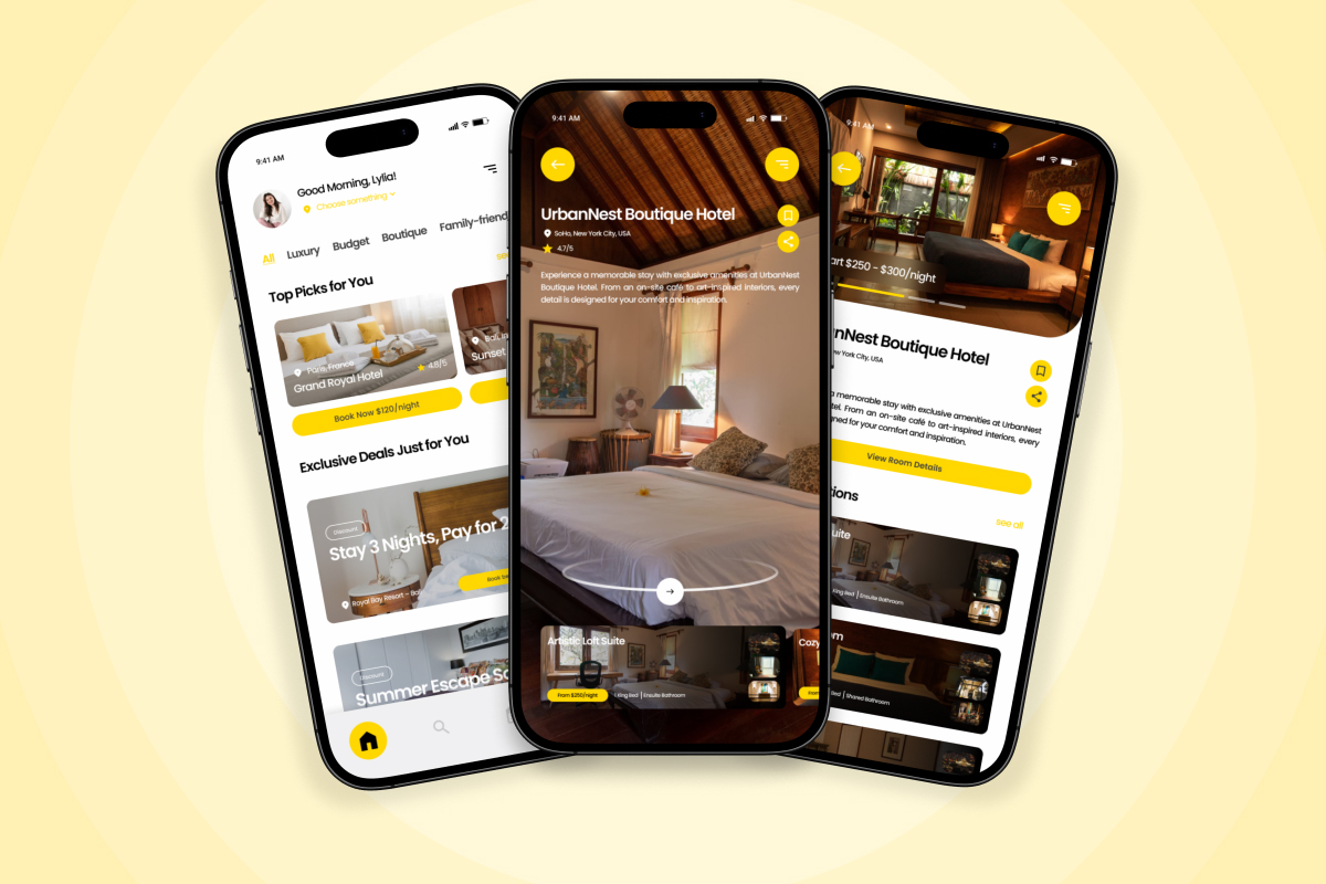 Hoteza – Hotel Booking App Design Template