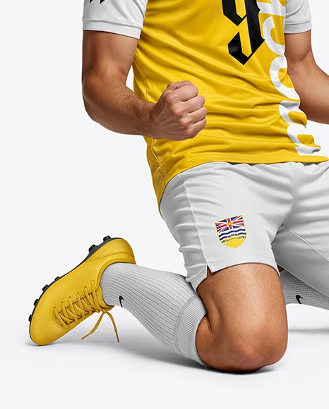 Man Wearing Full Soccer Kit Mockup