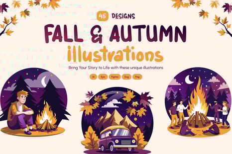 Animated Fall and Autumn Illustrations - Graphics