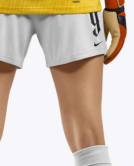Female Soccer Goalkeeper Wearing Long Sleeve Jersey Mockup