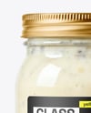 Clear Glass Jar with Clam Chowder Mockup