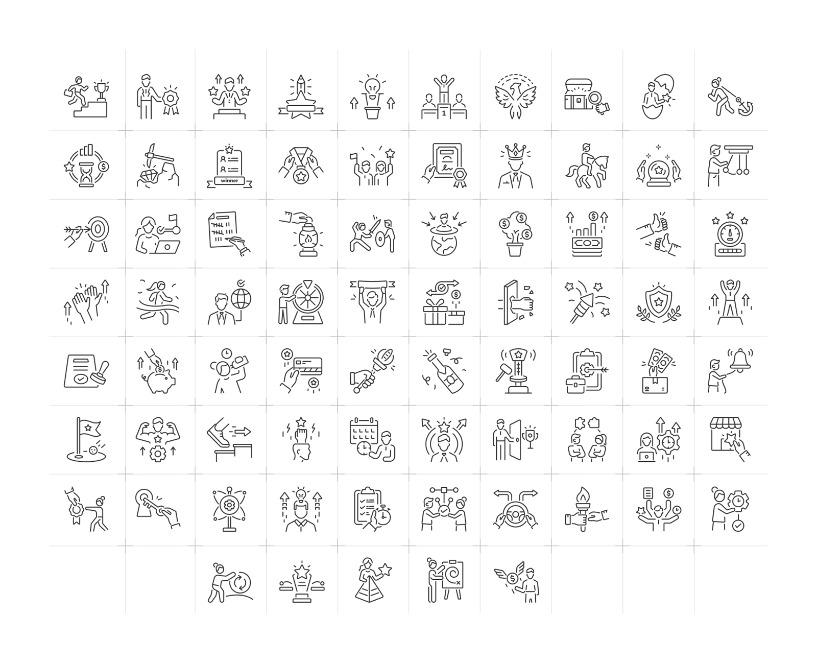 Milestone and Goals Icon Set