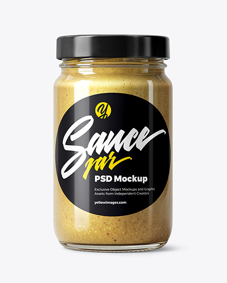 Jar with Dijon Mustard Mockup - Packaging mockups