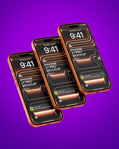 Three iPhone 17 Pro Mockup