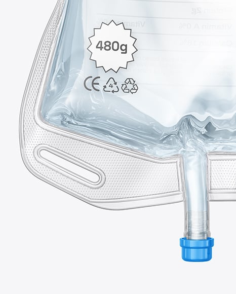 Clear Plastic Infusion Bag Mockup