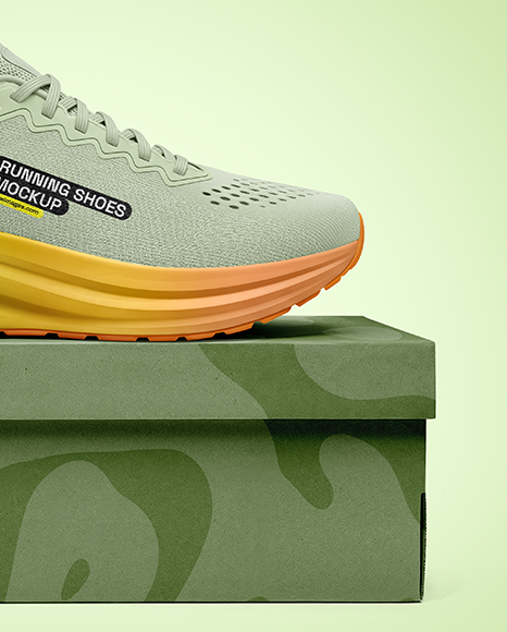 Running Shoe on Box Mockup