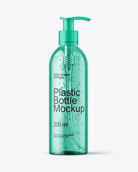 Clear Cosmetic Bottle with Pump Mockup