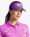 Woman Wearing Golf Shirt and Skirt Mockup