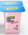 Glossy Plastic Yoghurt Cups Mockup