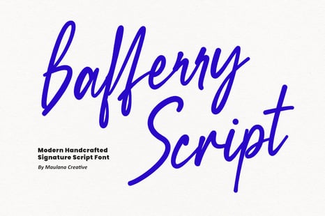 Bafferry Modern Handcrafted Signature Script Font - Modern modern font
