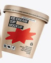 Two Kraft Paper Ice Cream Cups Mockup