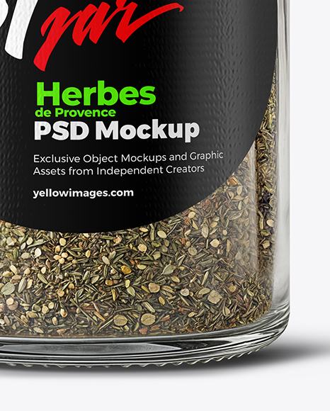 Glass Jar with Herbes de Provence Mockup