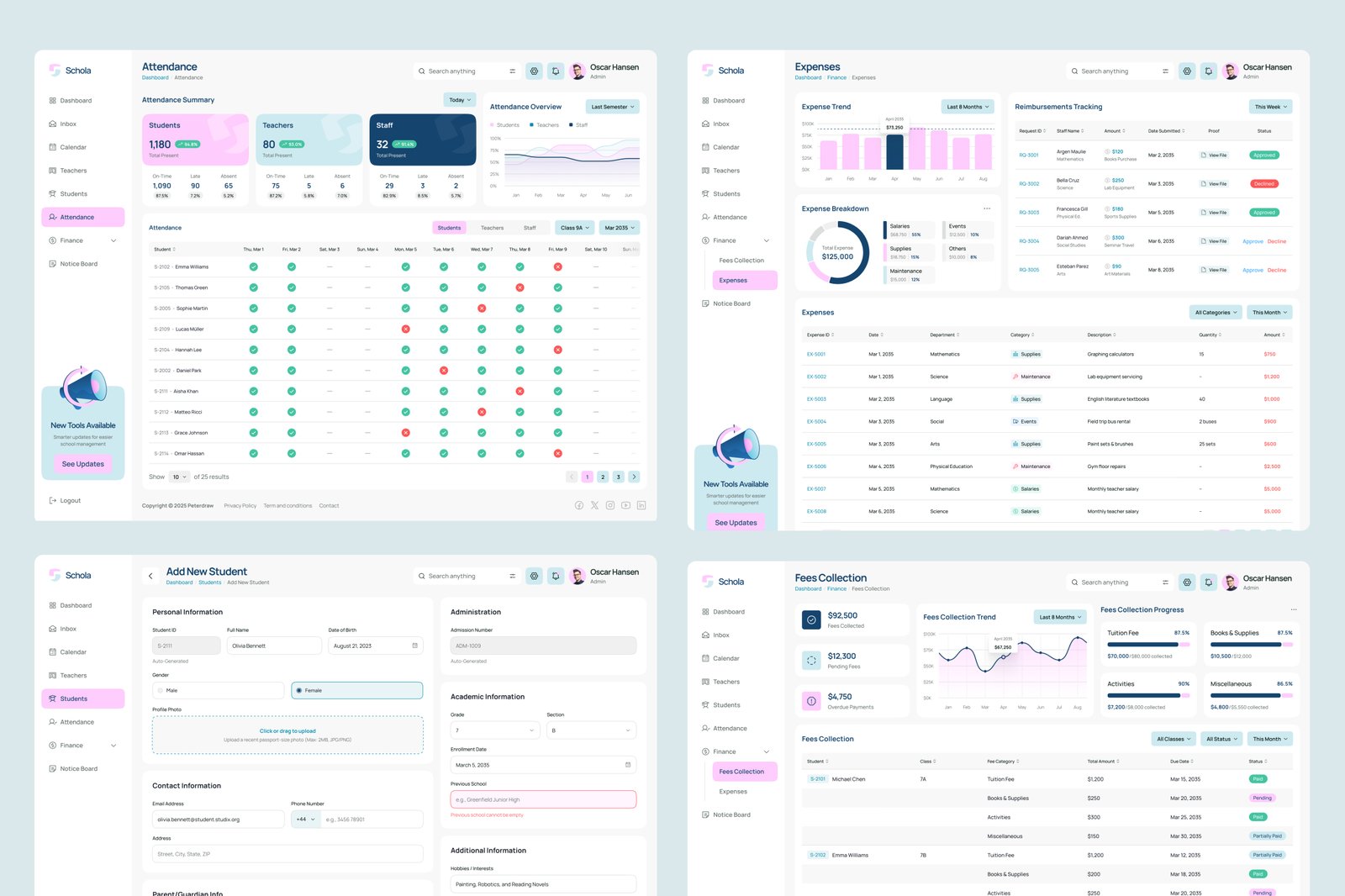 Schola – School Management Dashboard Figma Template