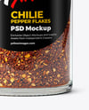 Glass Jar with Chili Pepper Flakes Mockup