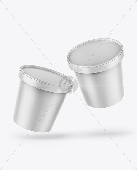 Two Matte Ice Cream Cups Mockup