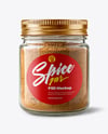 Clear Glass Jar with Ground Nutmeg Mockup