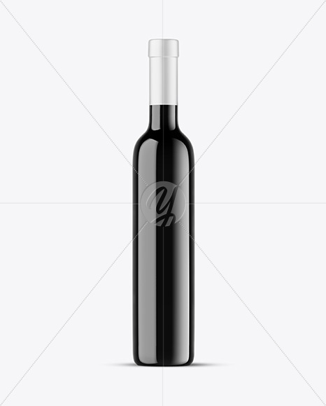 Dark Glass Wine Bottle Mockup