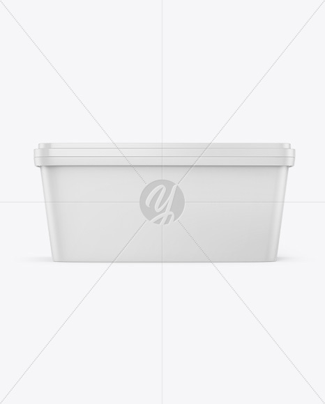 Matte Plastic Ice Cream Container Mockup – Front View