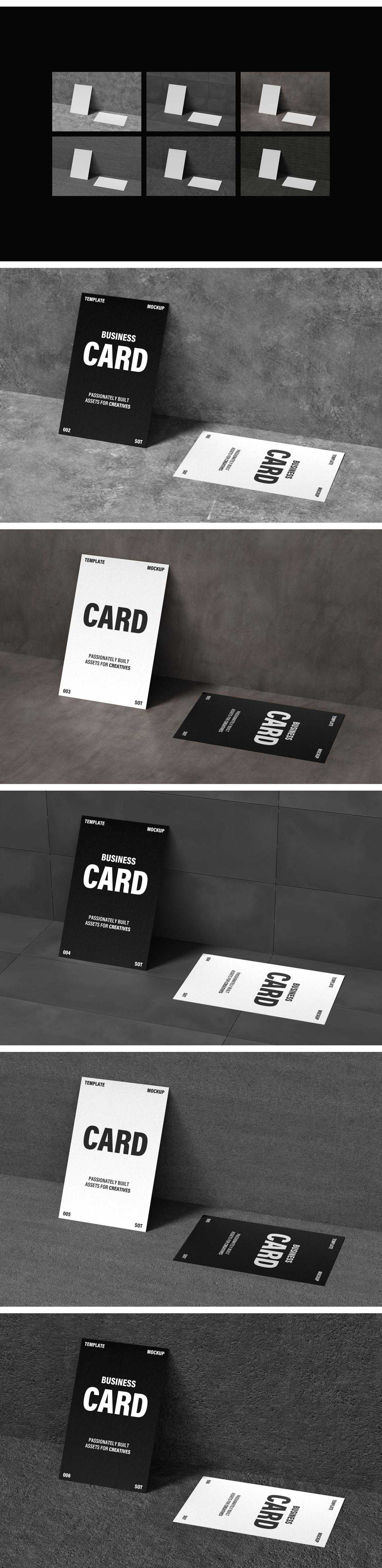 Double 85x55mm Business Card Mockup