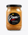 Clear Glass Jar with Apple Butter Mockup