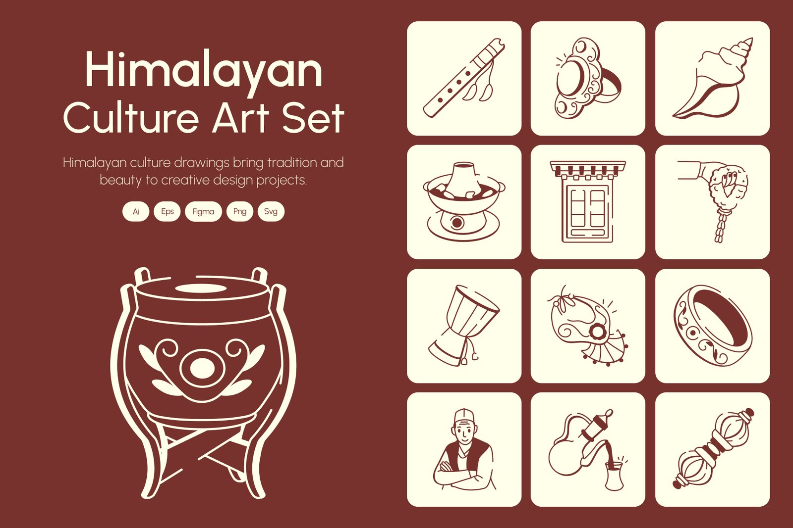 Himalayan Culture Drawing Art Set