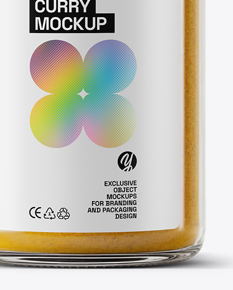Clear Glass Jar with Curry Mockup