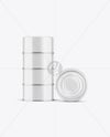 Five Glossy Tin Cans Mockup