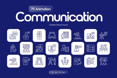 Animated Communication Icons - Graphics