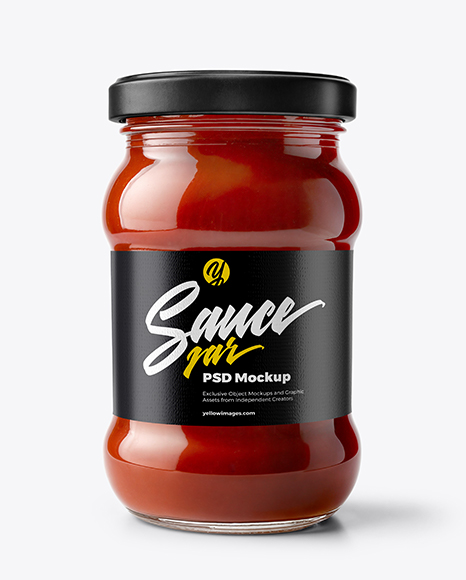 Glass Jar with Tomato Paste Mockup - Tomato paste mockup