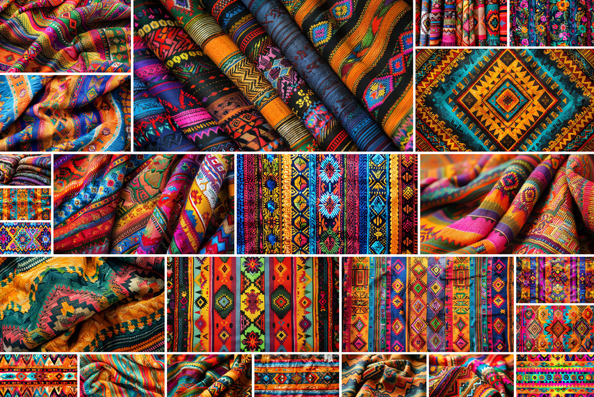 South American Fabric Patterns - 48 images