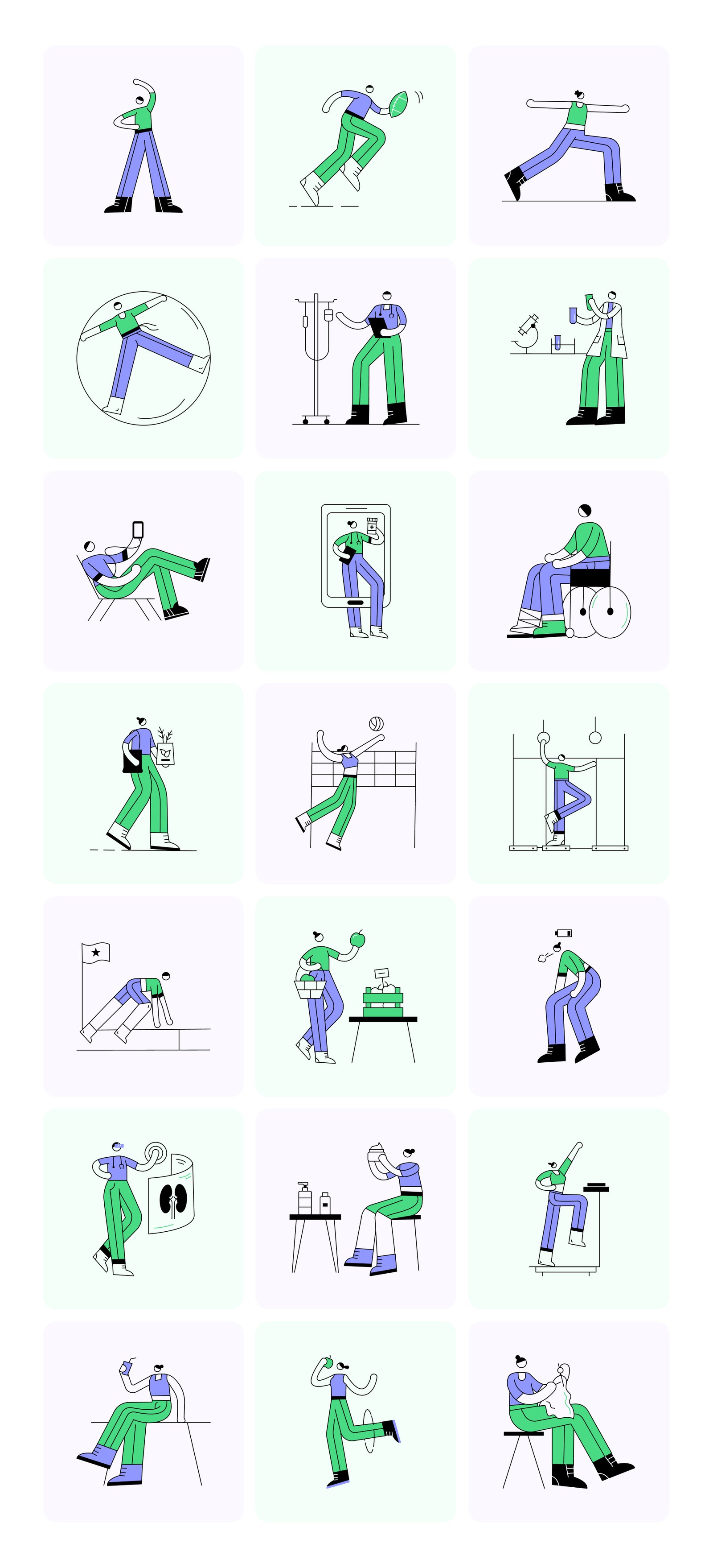 People and Places Illustration Set