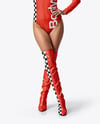Woman Wearing Bodysuit with Flag Mockup
