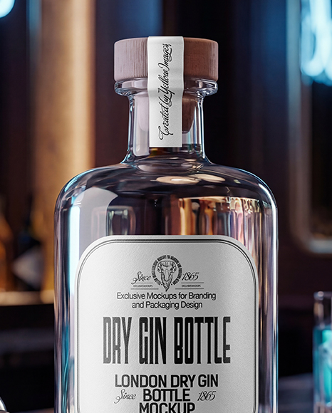 Dry Gin Bottle Mockup