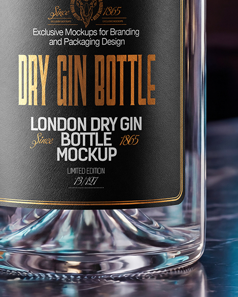 Dry Gin Bottle Mockup