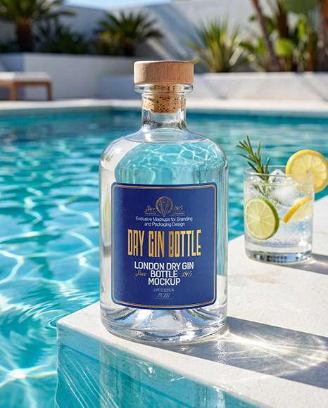 Dry Gin Bottle Mockup