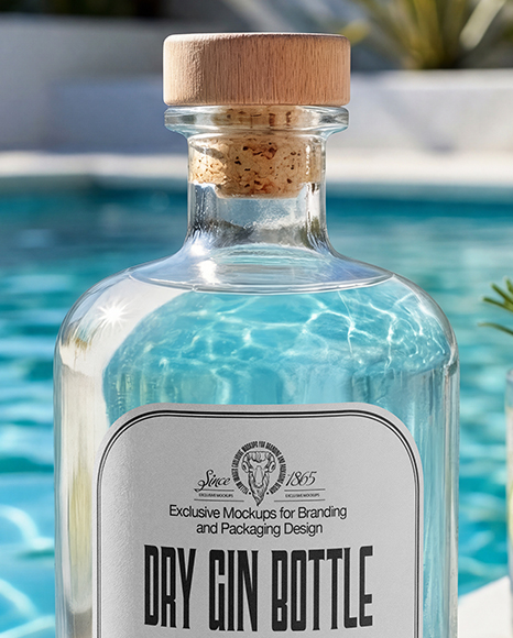 Dry Gin Bottle Mockup