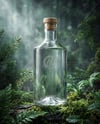Dry Gin Bottle Surrounded by Forest Mockup
