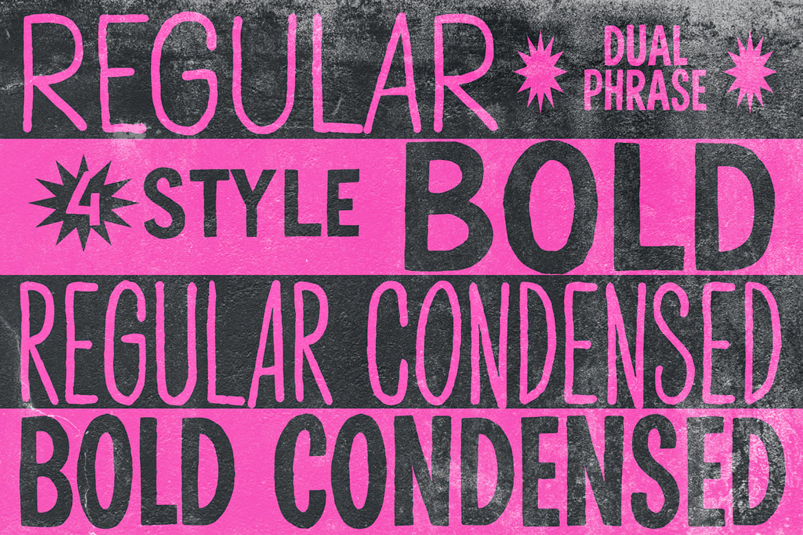 Dualphrase — Rough Display Font Family