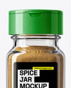 Square Glass Jar with Ground Cumin Mockup