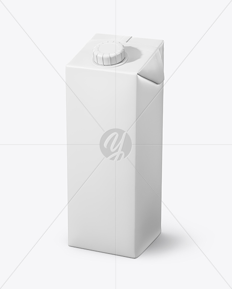 1L Carton Drink Box Mockup - Half Side view
