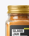Square Glass Jar with Cinnamon Powder Mockup