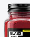 Clear Glass Jar with Ground Sumac Spice Mockup