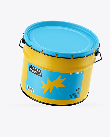 Matte Tin Can w/ Metallic Handle Mockup