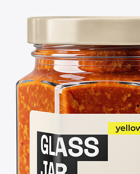 Glass Hexagonal Jar with Meat Ragu Mockup