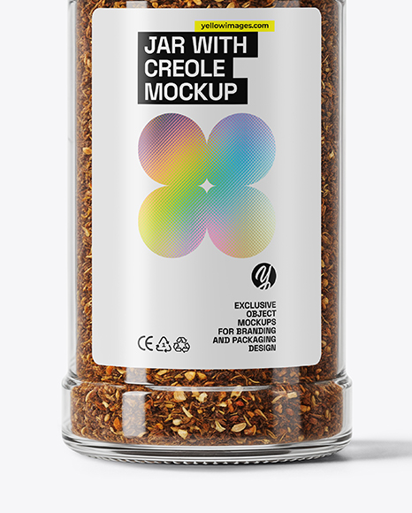 Glass Jar with Creole Seasoning Mockup